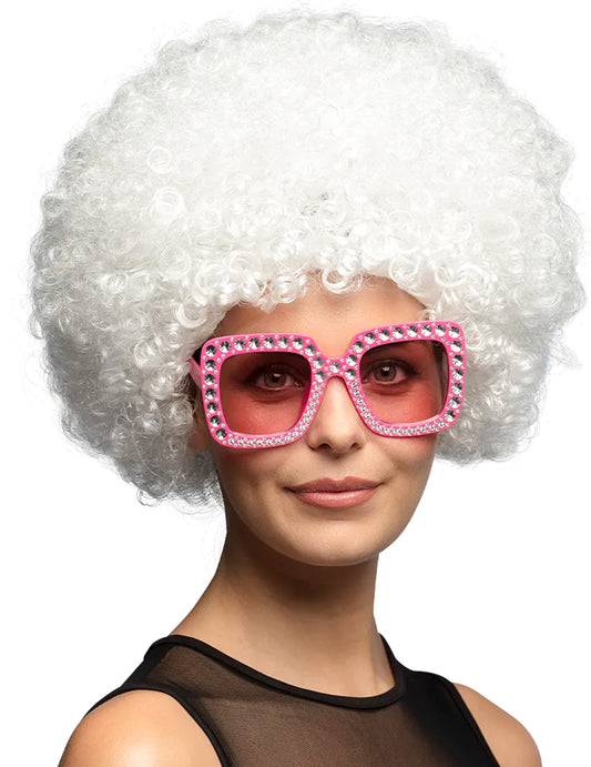 Lunettes bling bling pour adulte rose avec strass