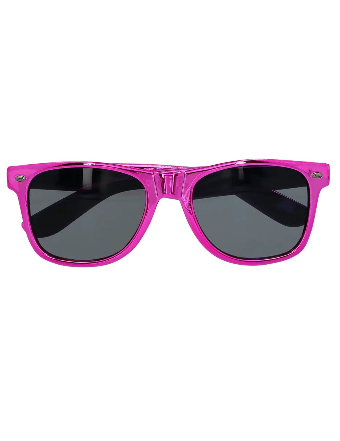Vue de face des lunettes blues pour adulte rose métallique