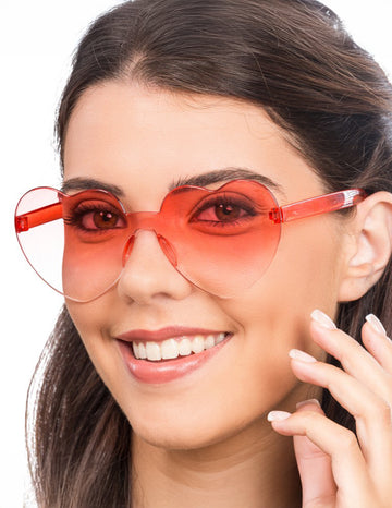 Szív szemüveg vörös poharak felnőtt