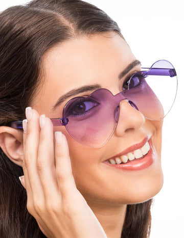 Szív szemüveg füstölt lila felnőtt szemüveg