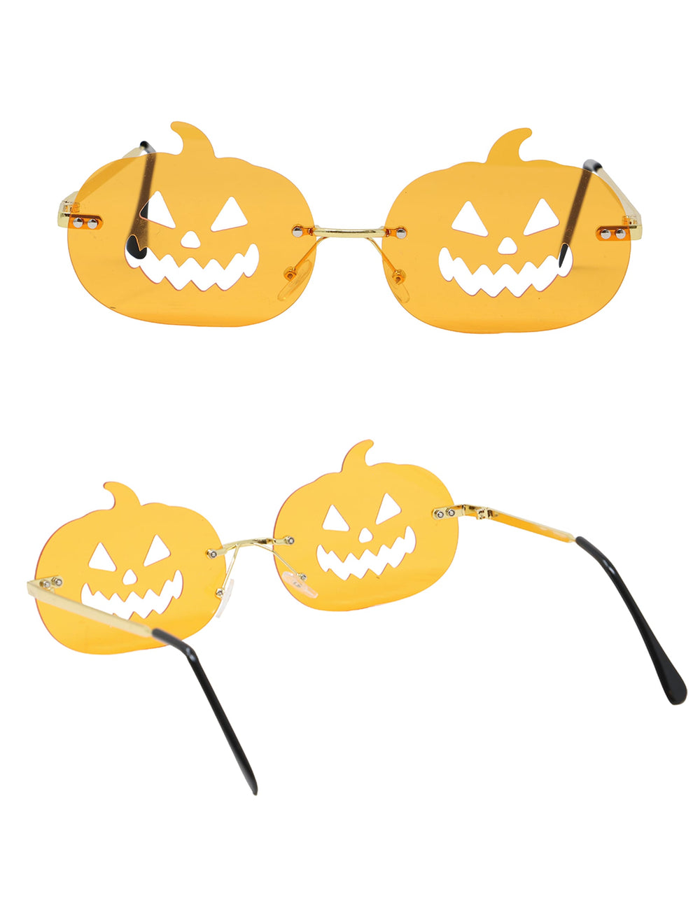 Vues de face et de trois-quarts des lunettes citrouilles pour adulte