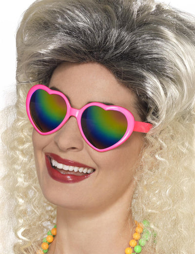 Lunettes coeur avec verres multicolore pour femme monture rose