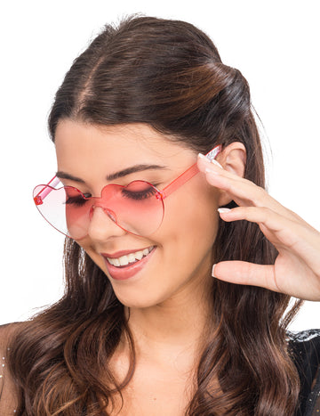 Szívüveg felnőtt rózsaszín füstölt szemüveg