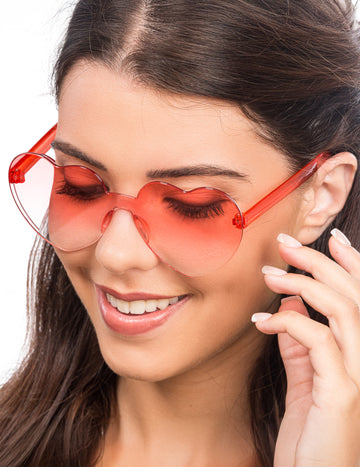 Szív szemüveg vörös poharak felnőtt