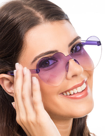 Szív szemüveg füstölt lila felnőtt szemüveg