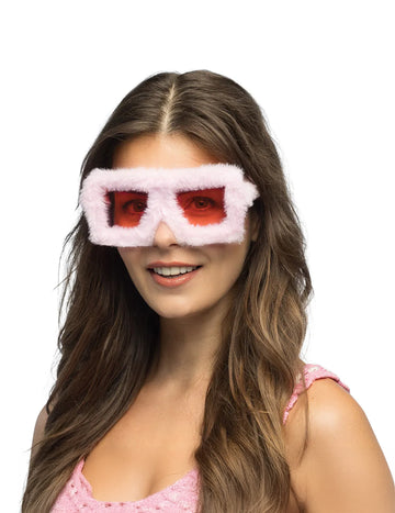 Felnőtt rózsaszín plüss parti szemüveg