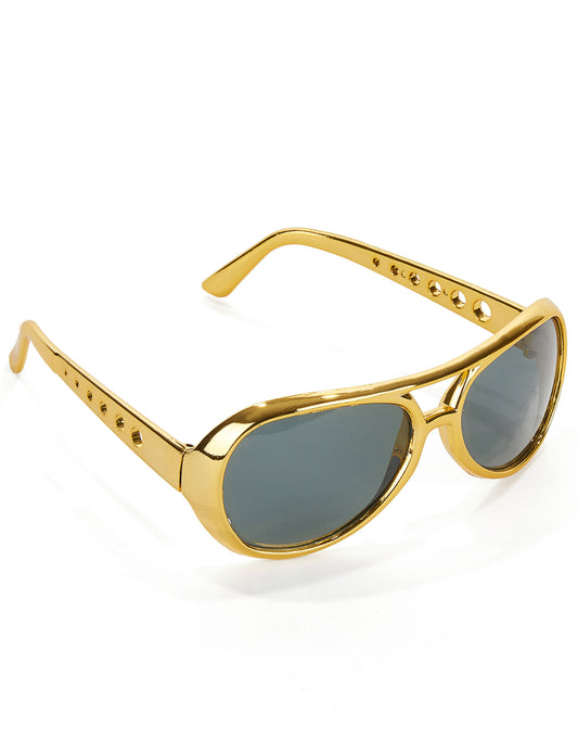 Lunettes Elvis pour adulte dorées