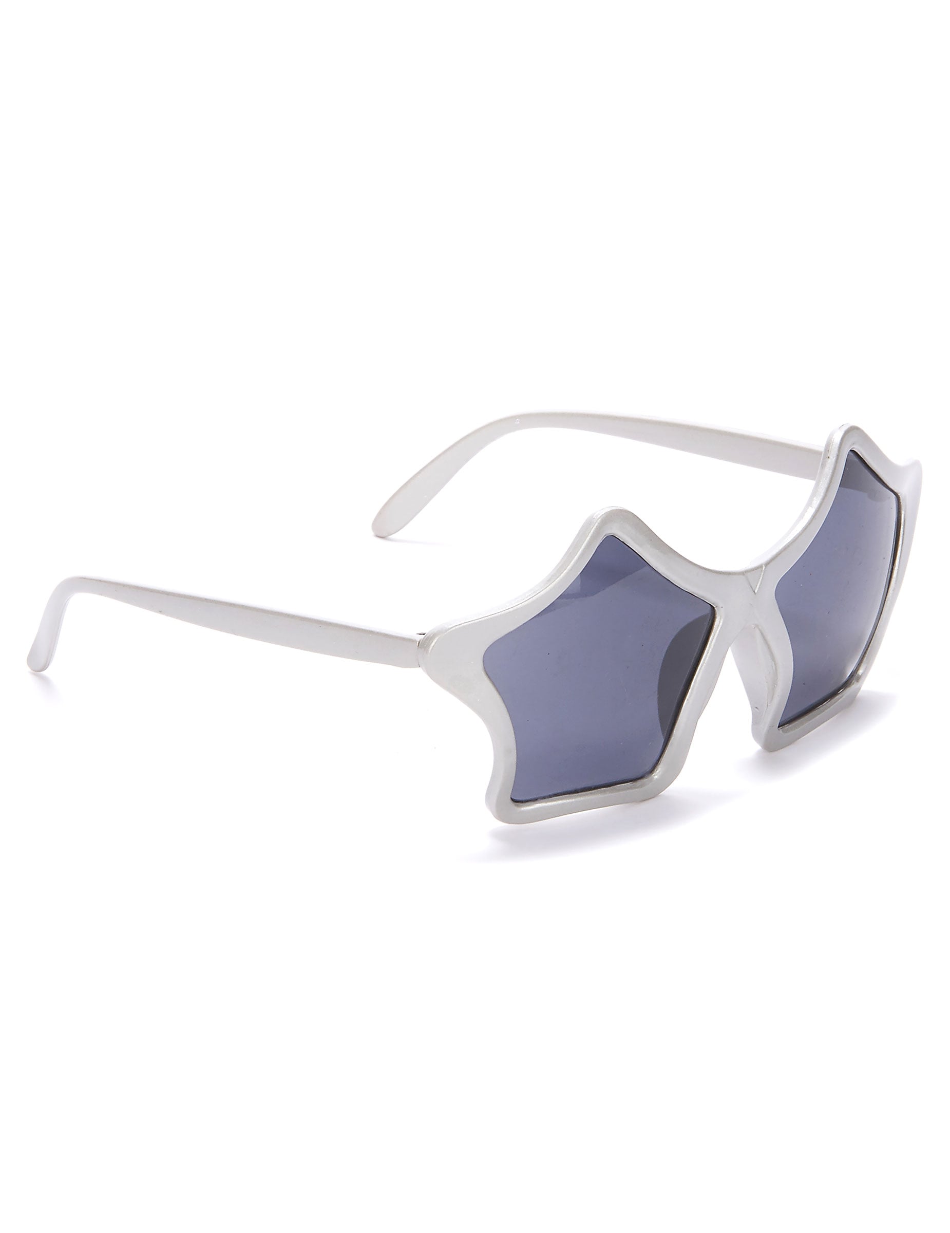 Vue de trois-quarts des lunettes étoiles pour adulte argentées