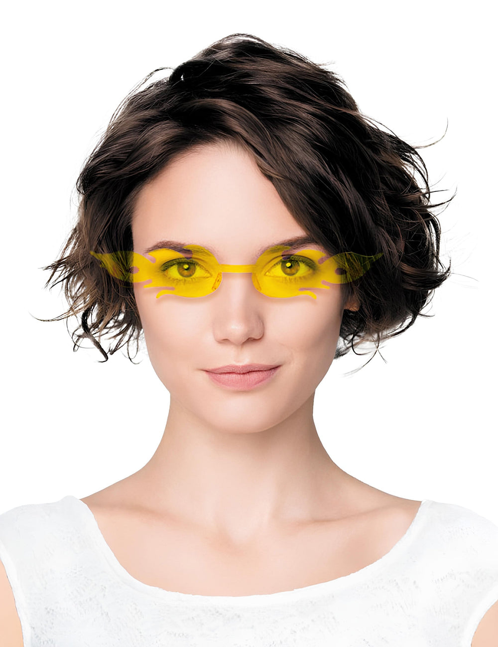 Lunettes flammes pour adulte jaunes