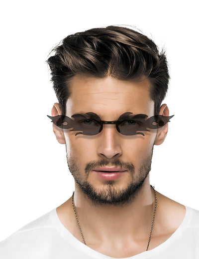 Lunettes flammes pour adulte noires