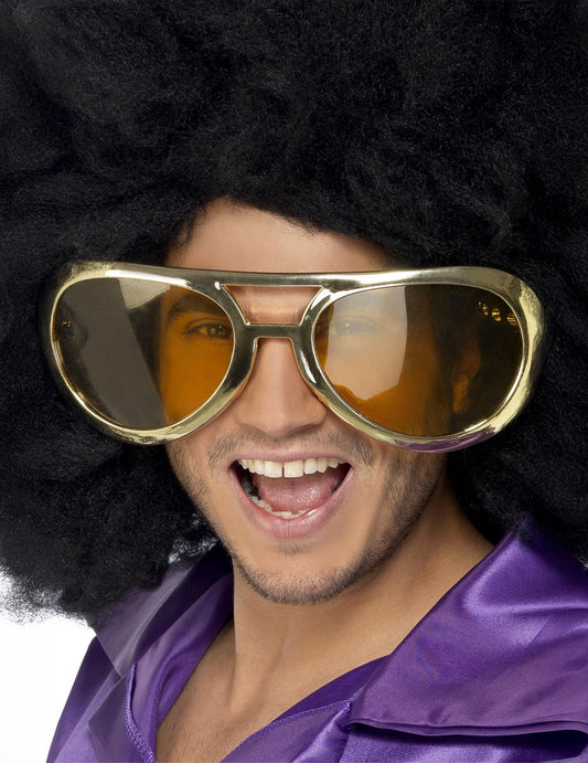 Lunettes géantes pour adulte dorées