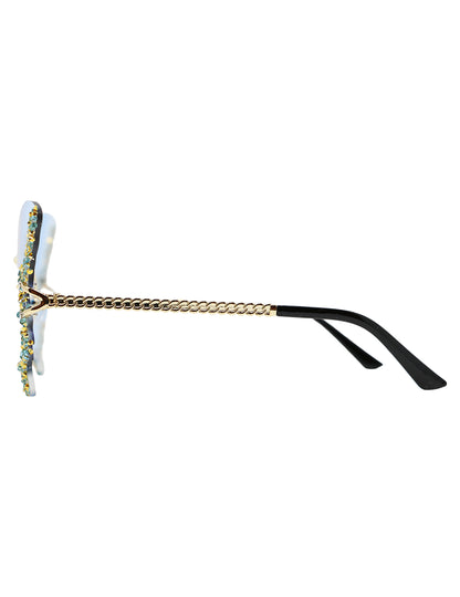 Felnőtt strasszköves pillangó szemüveg 