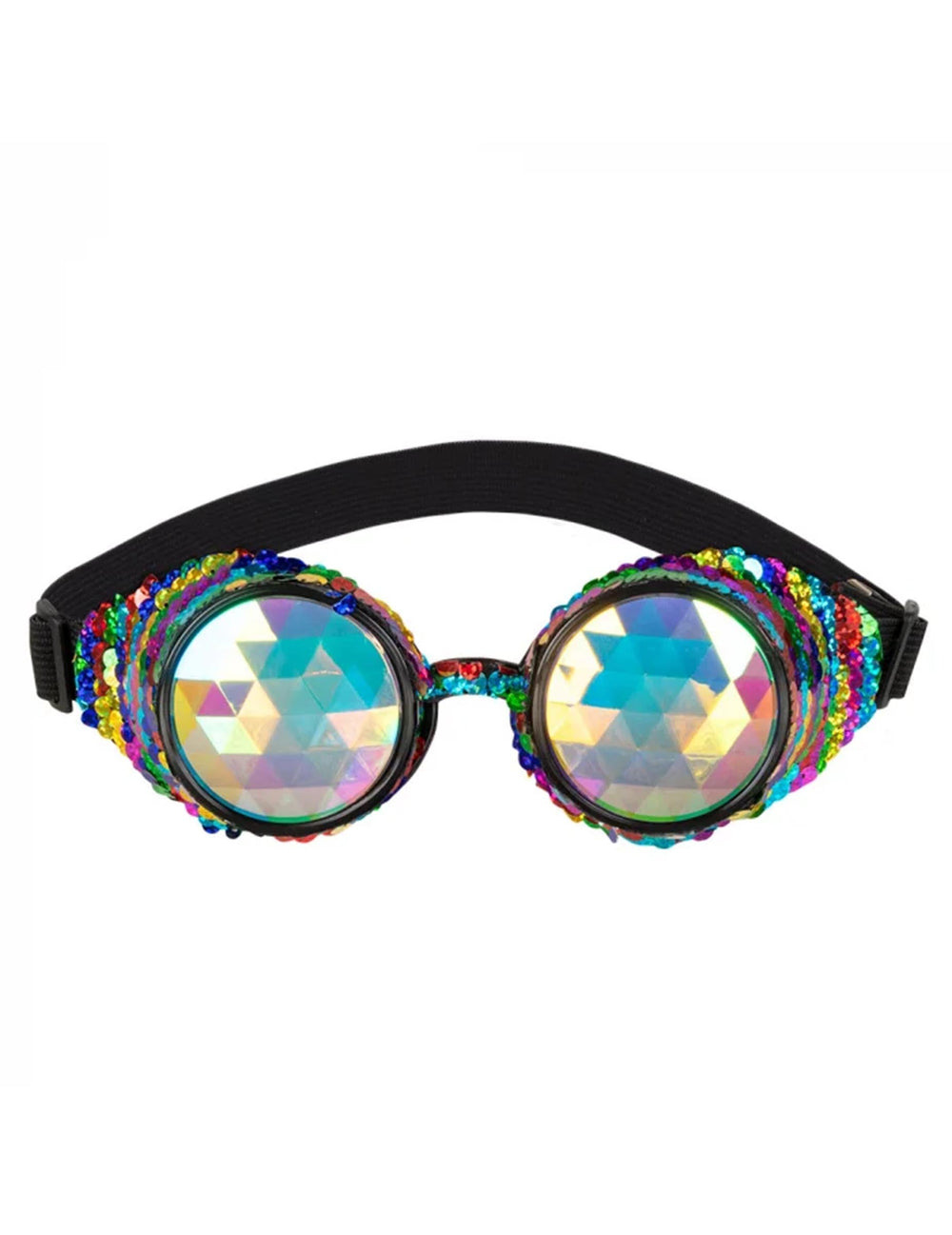 Lunettes party arc-en-ciel pour adulte multicolores à paillettes kaléidoscopiques