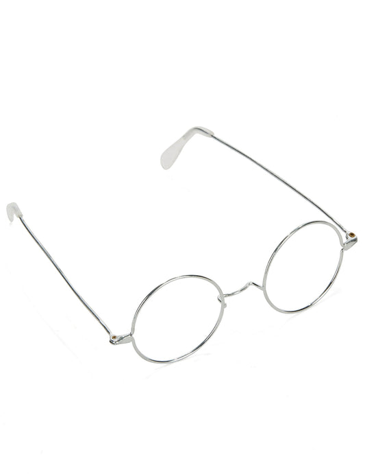 Lunettes rondes Père Noël pour adulte argentées