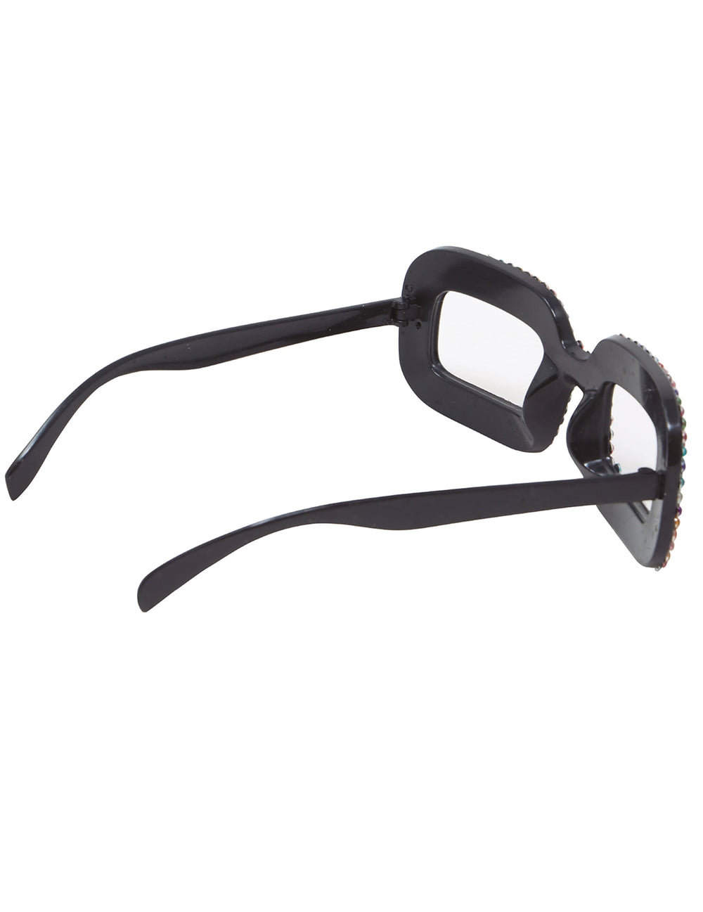 Vue de dos des lunettes pop pour adulte multicolores à strass