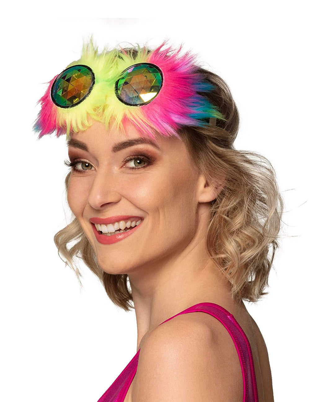 oldalnézetű, sokszínű szőrös rave parti szemüvegek