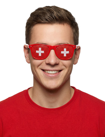 Svájci zászlós szurkolói szemüveg felnőtteknek 