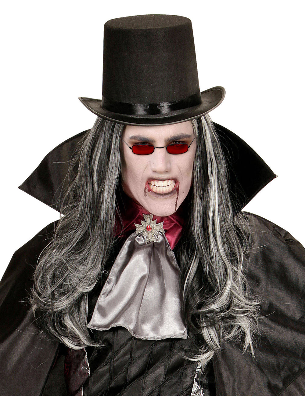 Vue portée des lunettes de vampire pour adulte