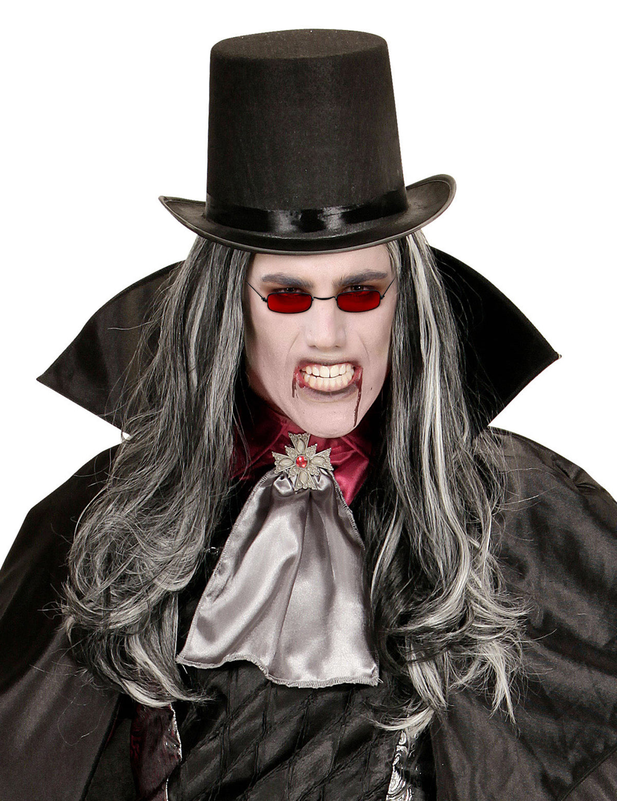 Vue portée des lunettes de vampire pour adulte
