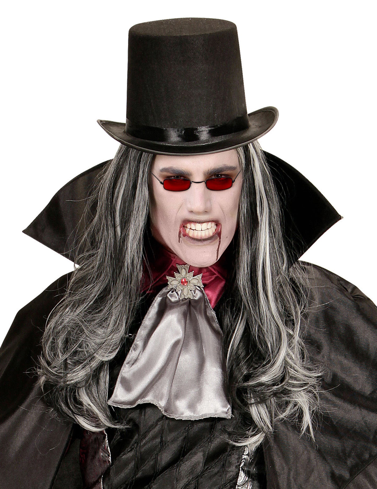 Vue portée des lunettes de vampire pour adulte