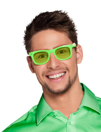 Lunettes 80's pour adulte vert fluo