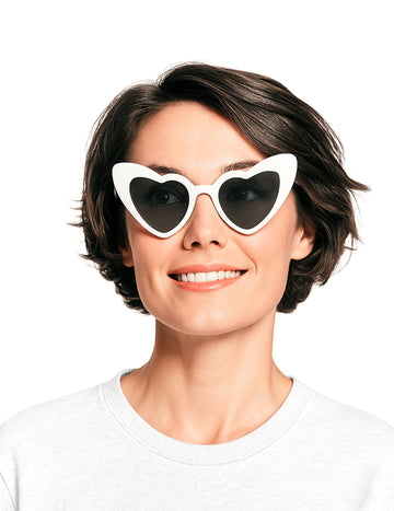 Vintage fehér szív szemüveg