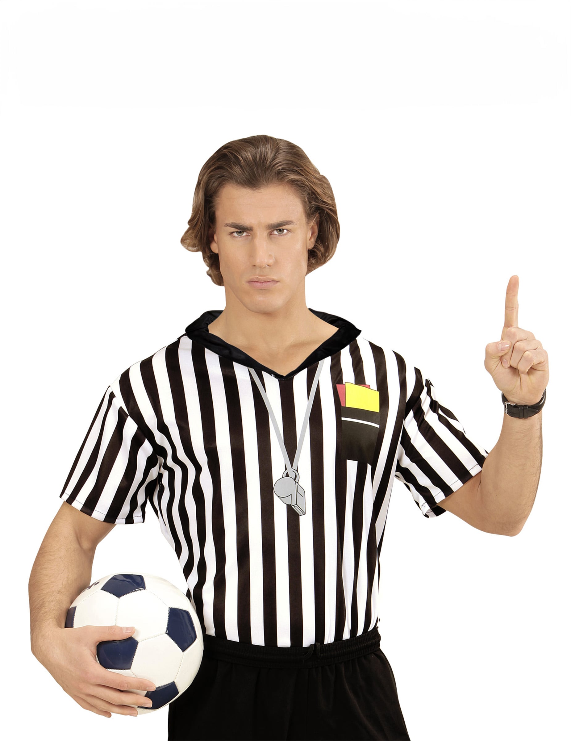 Maillot d'arbitre pour adulte à rayures noires et blanches