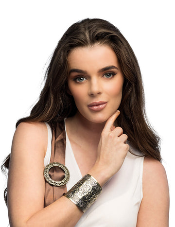 Manchette gladiatrice pour femme dorée antique