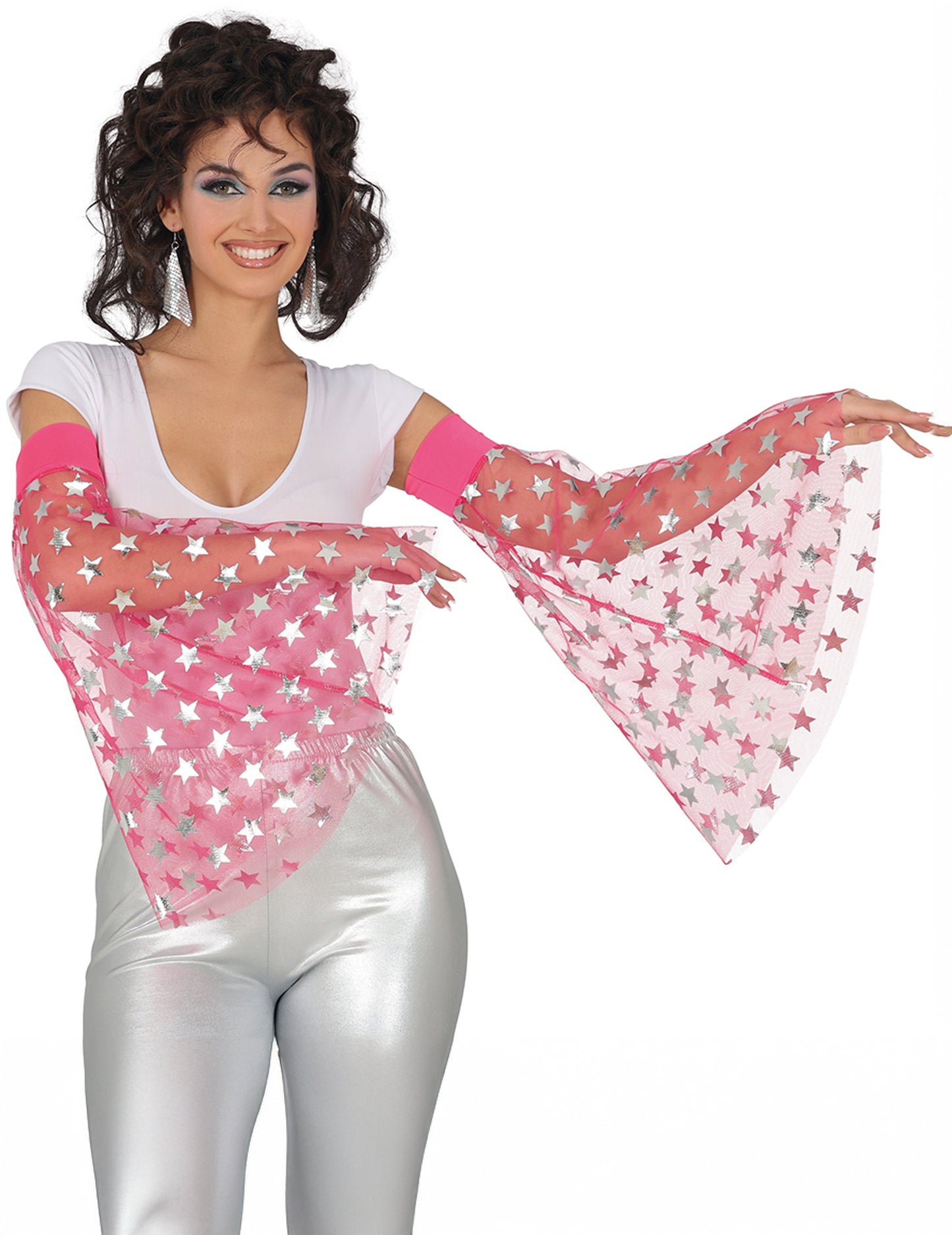 Rózsaszín csillagos disco mandzsetták 