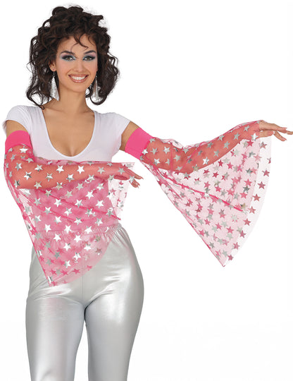 Rózsaszín csillagos disco mandzsetták 