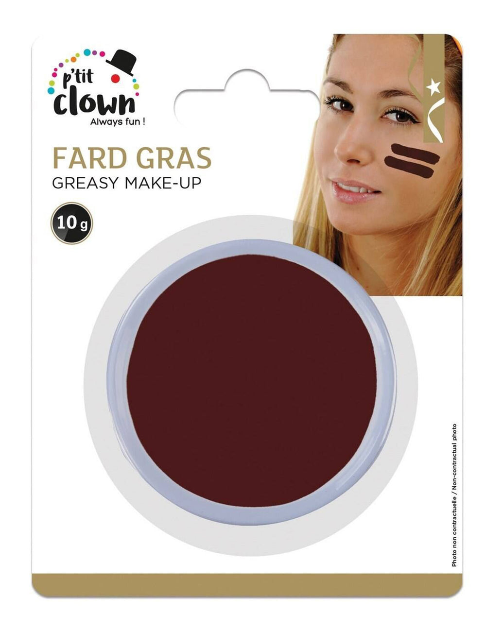 Vue du packaging du maquillage fard gras pour adulte marron