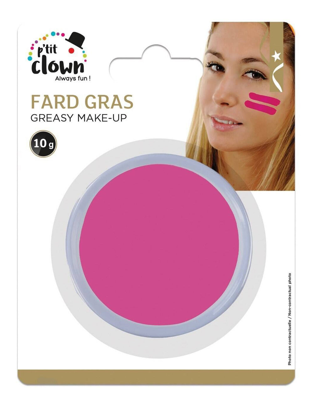 Vue du packaging du maquillage fard gras pour adulte rose
