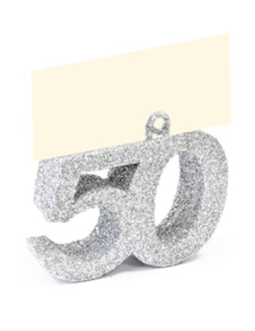 Ezüst csillámos számokat tartalmazó névjegykártya 50, 4 x 4 x 1,5 cm cm névtáblával