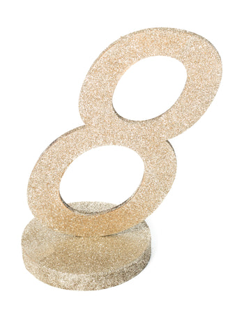 8-as számú asztaldísz, csillogó fa, pezsgőszín 20 cm parti dekorációk