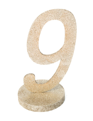 9-es számú asztaldísz, csillogó fa, pezsgőszín 20 cm talppal