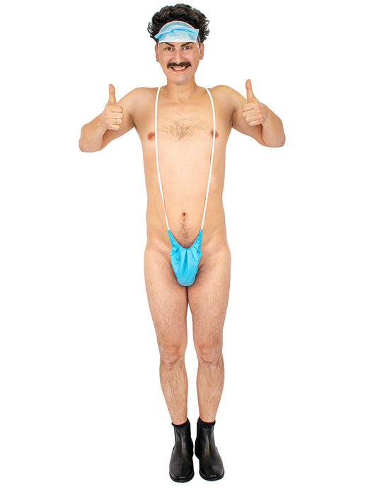 Mankini bleu pour homme bleu turquoise
