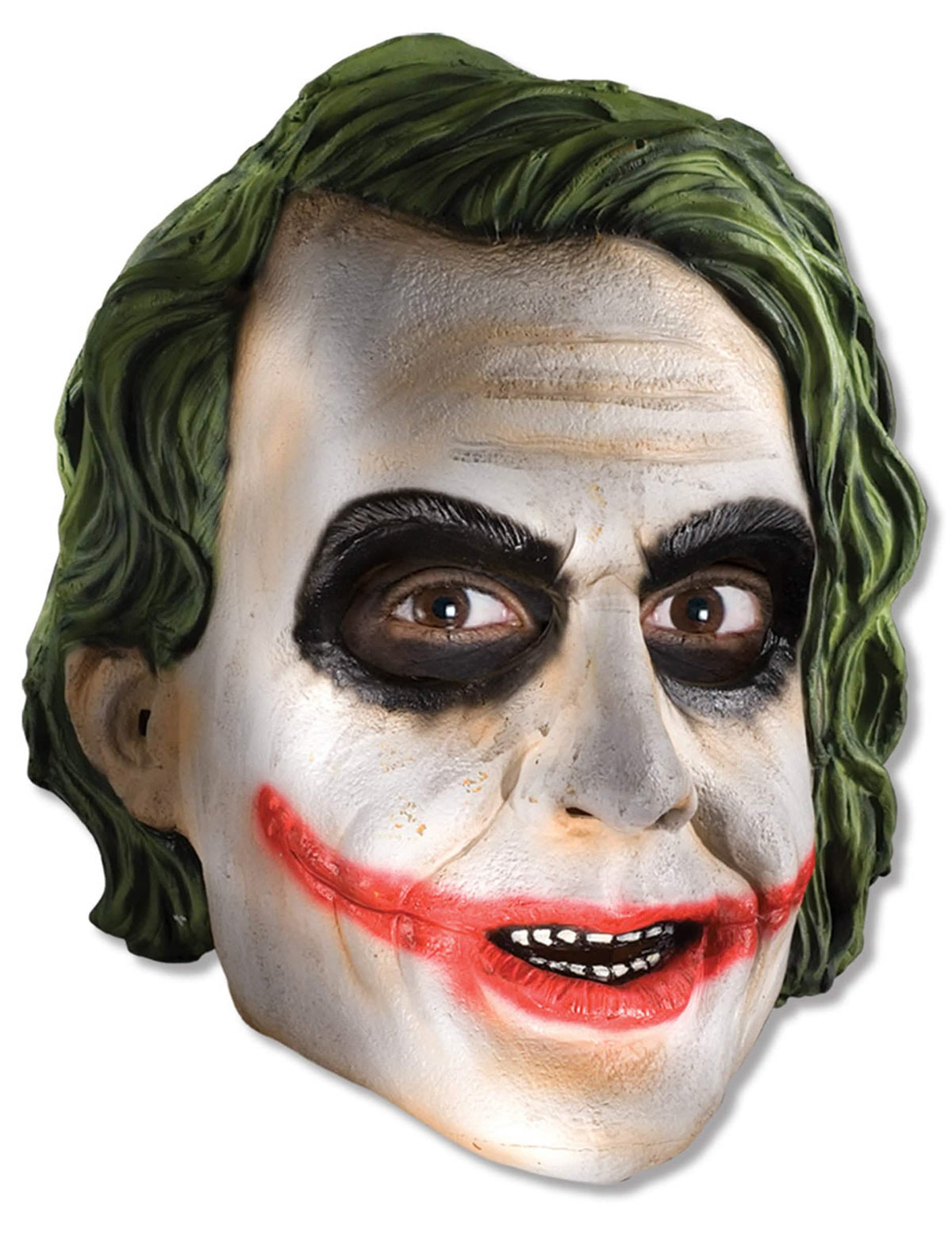 Joker the Dark Night™ 3/4 maszk felnőtt fehér sminkek fekete és piros és zöld hajjal