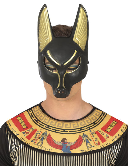 Masque d'Anubis pour adulte noir et or