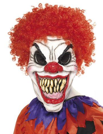 Félelmetes vörös hajú bohóc maszk Halloween