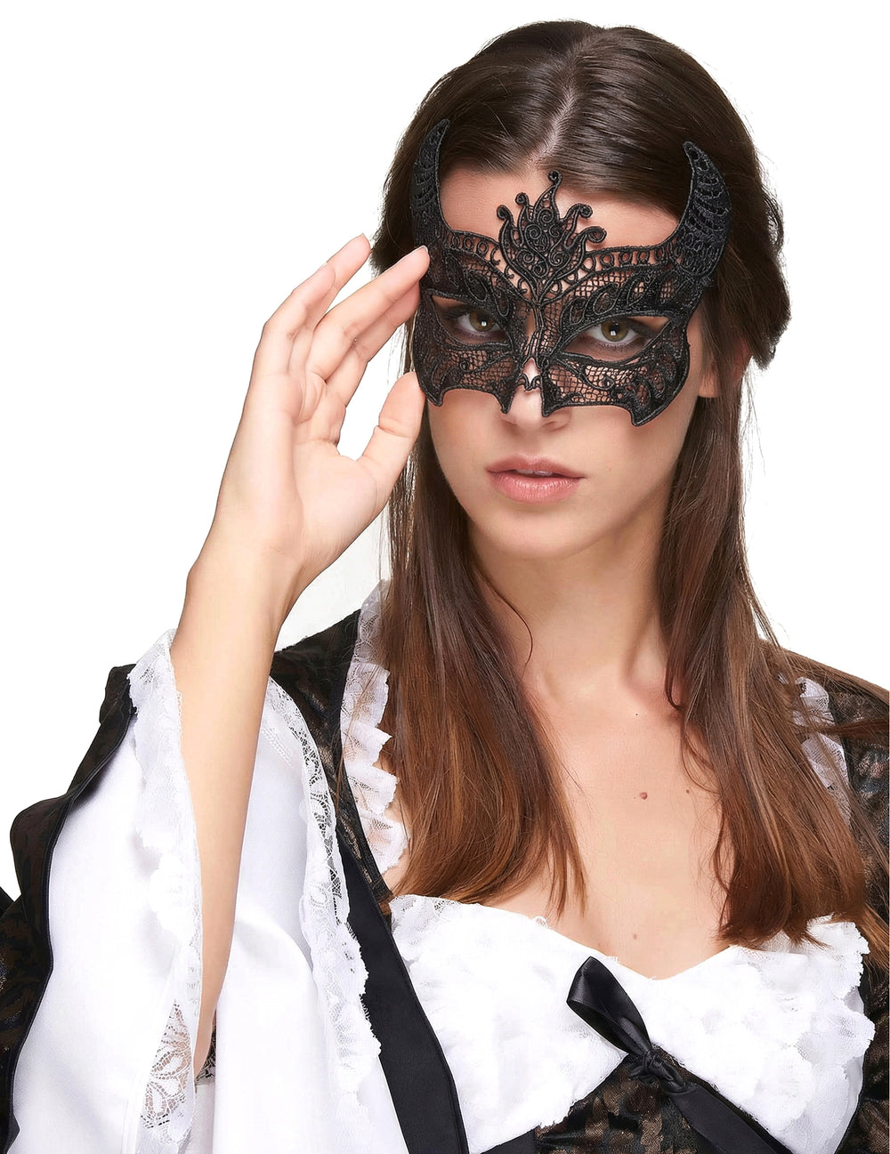 Masque en dentelle pour femme noir