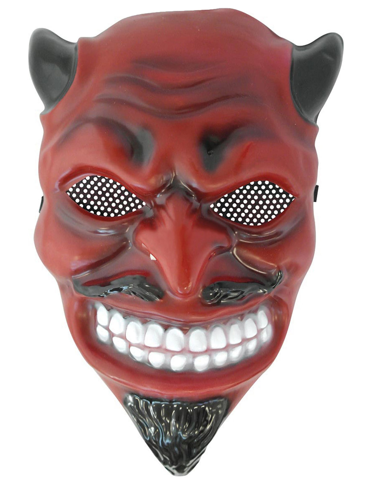 Masque de diable pour adulte rouge avec cornes noires