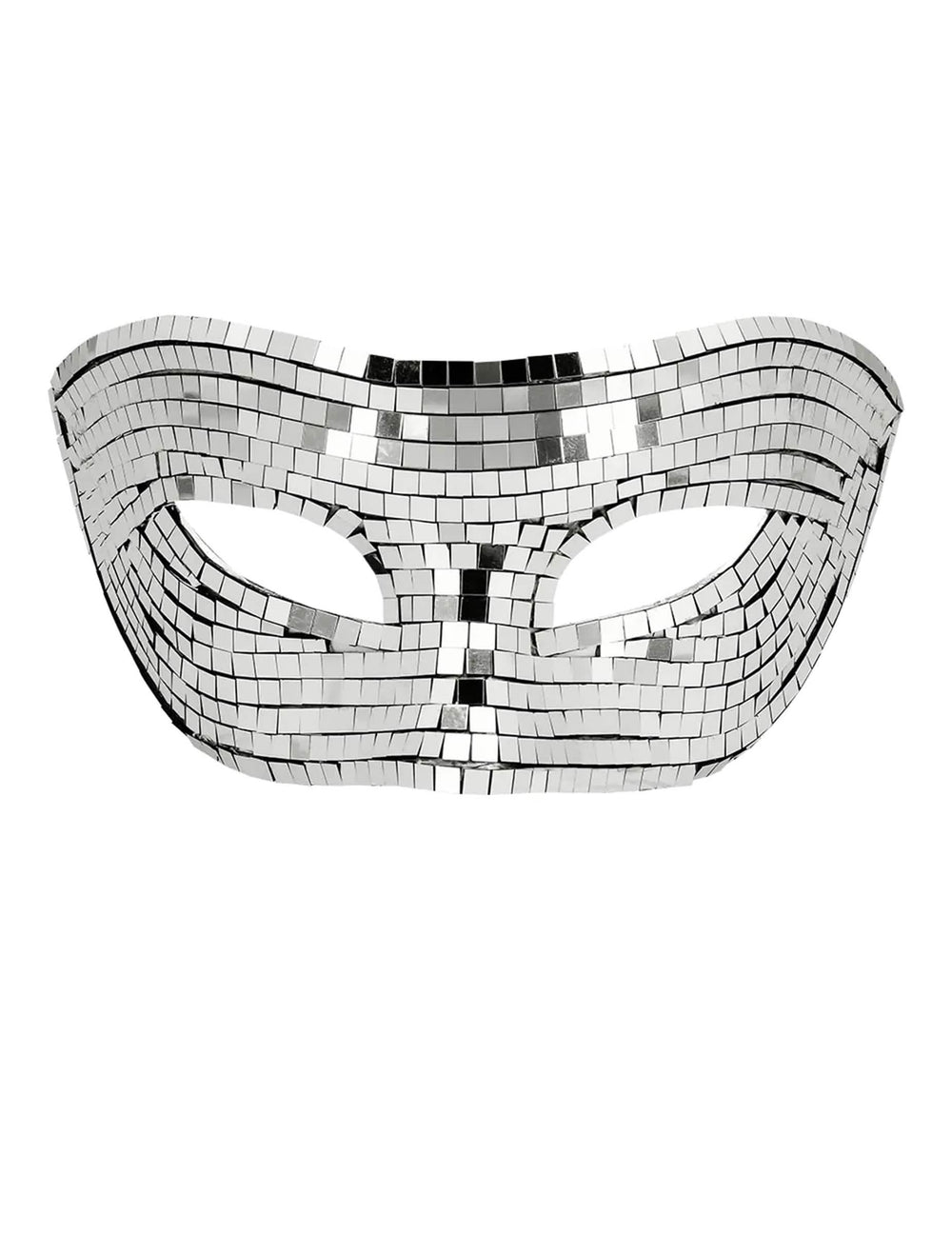 Détail des facettes du masque disco à facettes pour adulte