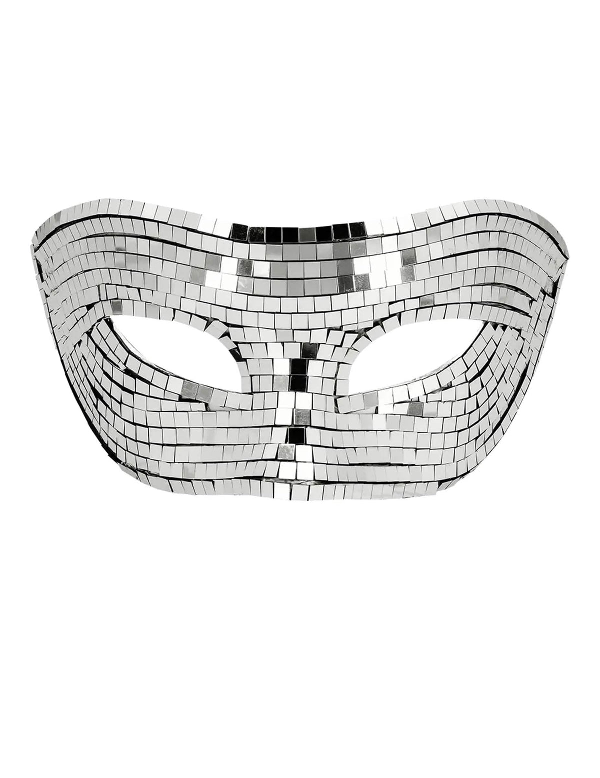 Détail des facettes du masque disco à facettes pour adulte