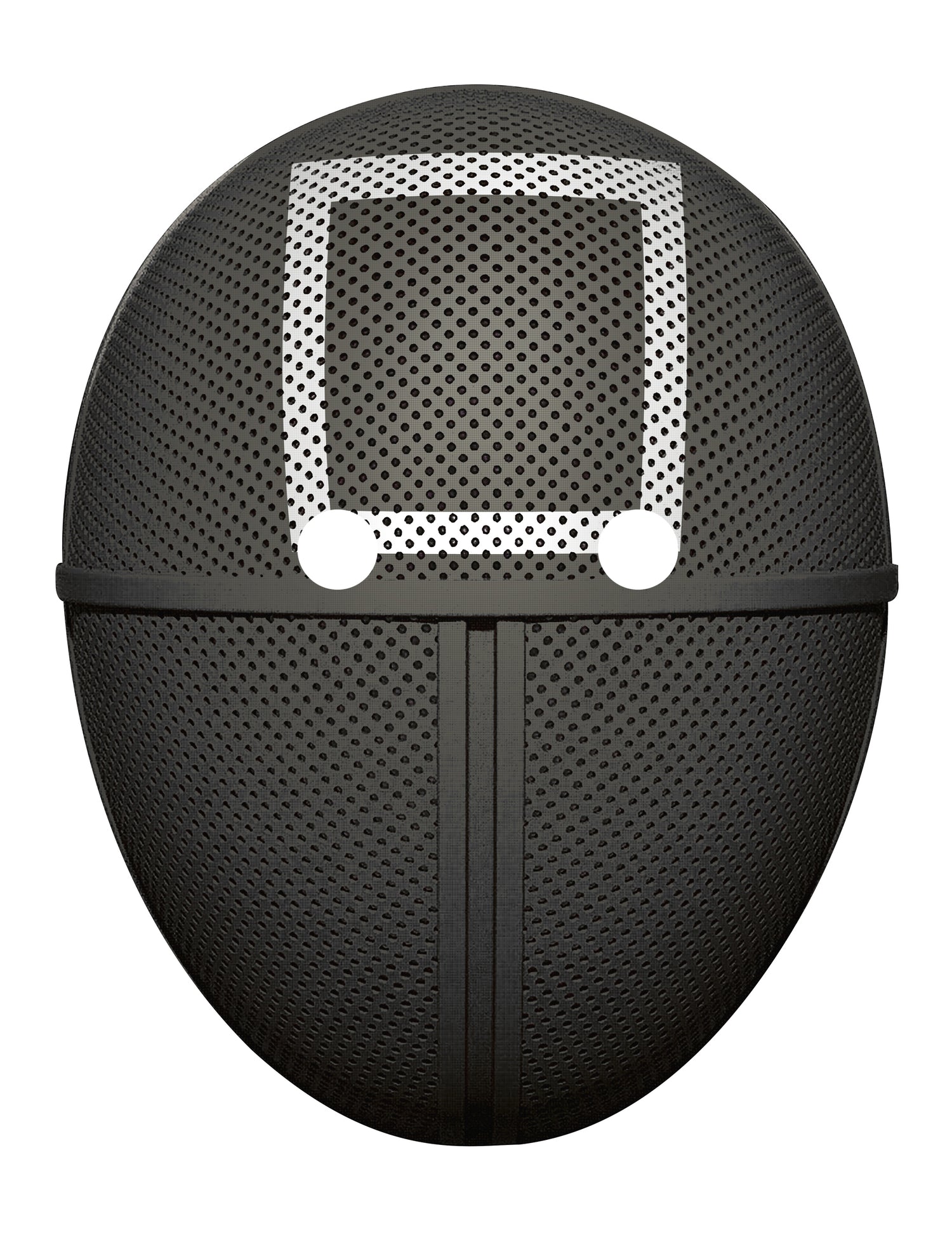 Masque en carton plat gardien de jeu carré pour adulte noir et blanc