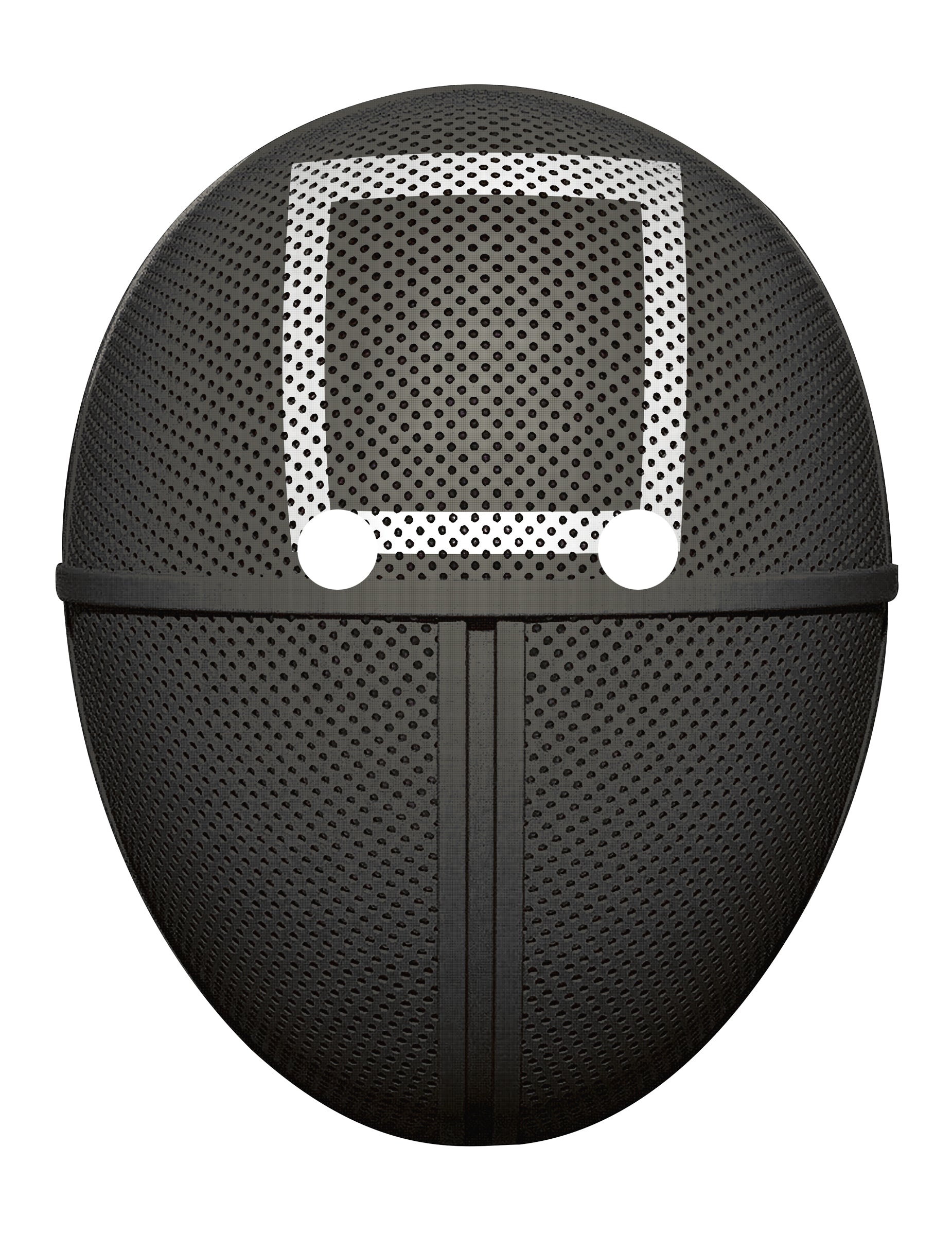 Masque en carton plat gardien de jeu carré pour adulte noir et blanc