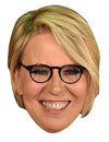 Karton Maria De Filippi maszk felnőtteknek, szőke, fekete szemüveggel