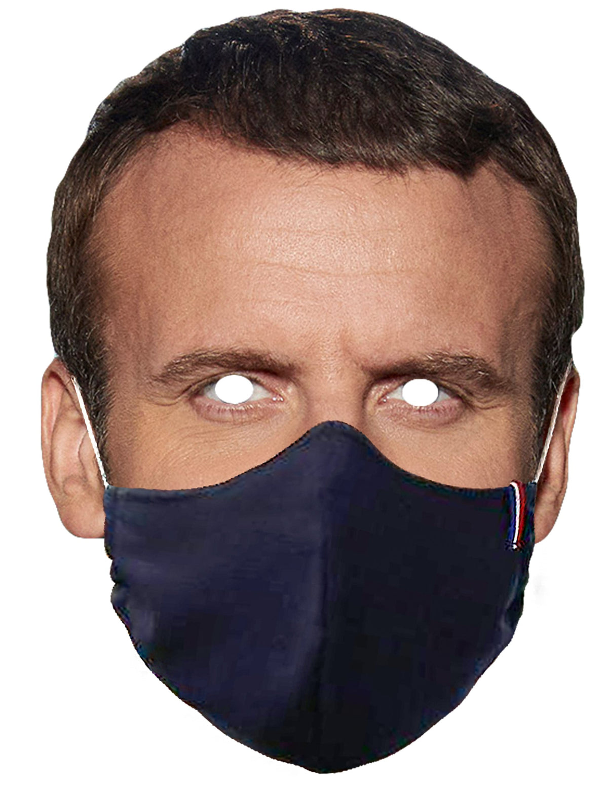 Masque en carton président portant un masque pour adulte bleu marine