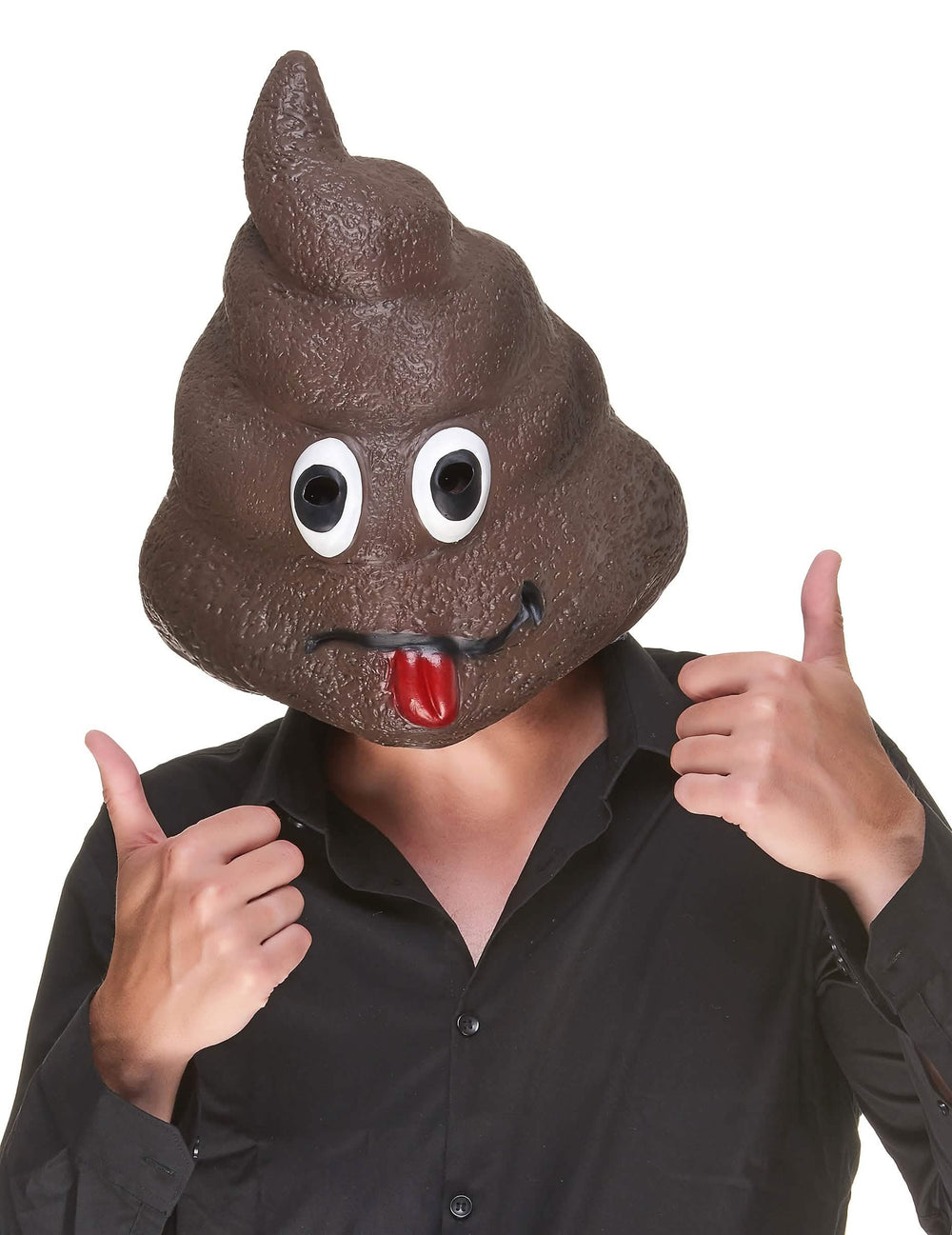 Felnőtt barna latex kaki maszk kilógó nyelvvel