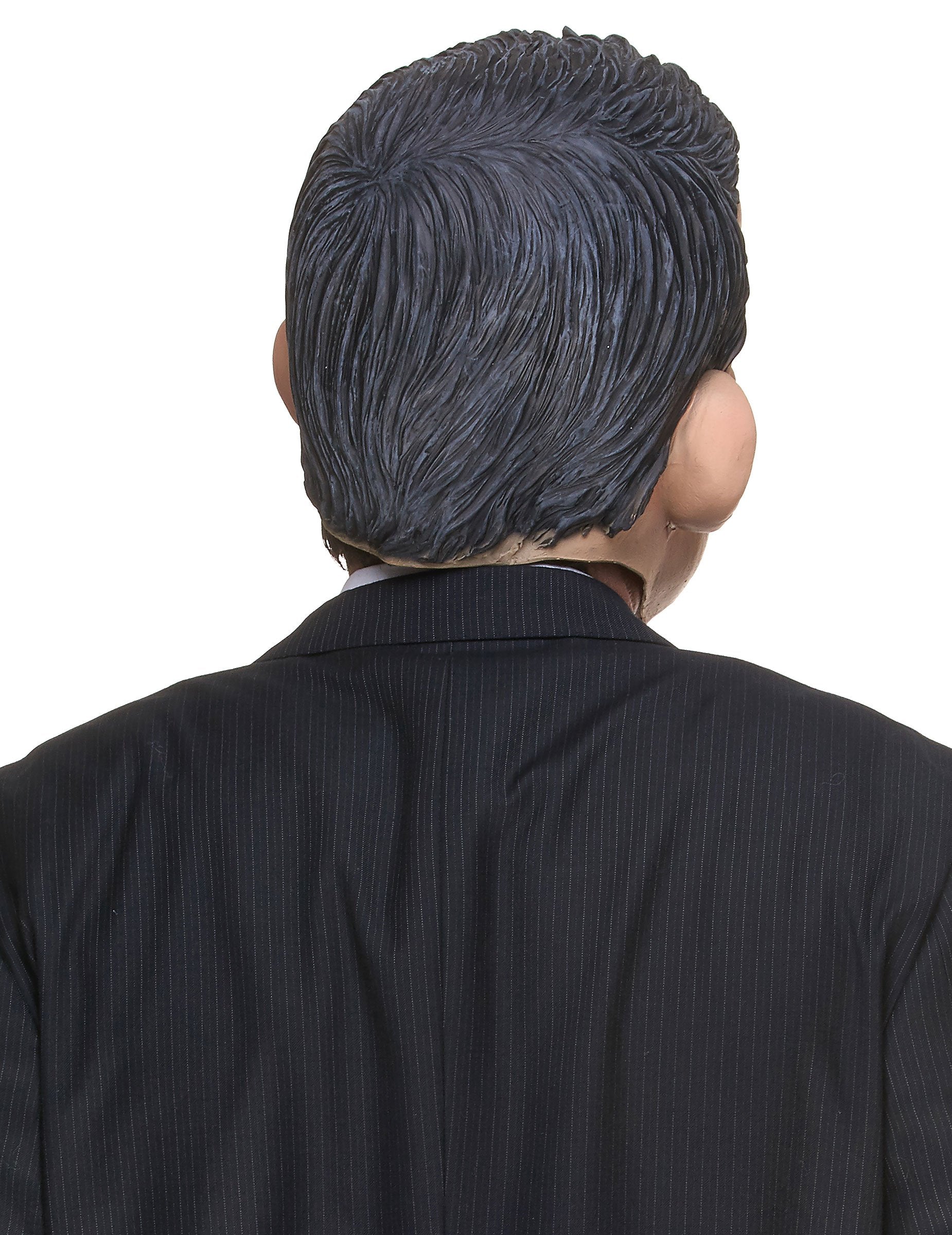 Vue de dos du masque humoristique en latex Manuel