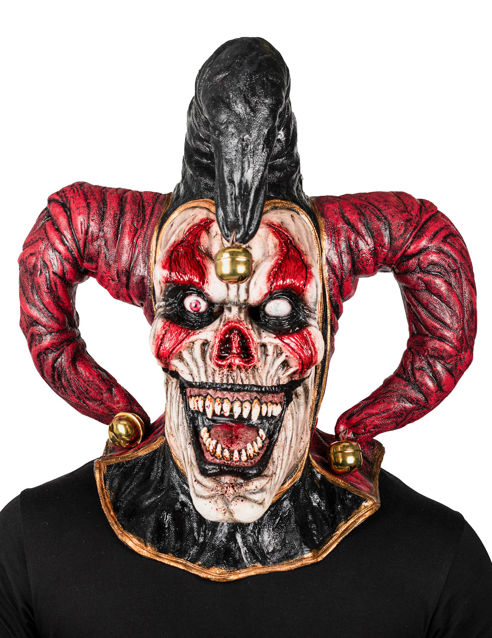 Gros plan sur le visage du masque intégral joker démoniaque